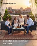 SONGMICS Gartenlounge-Set 4-tlg. Schwarz/Grau Bild 1