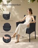 SONGMICS Gartenlounge-Set 4-tlg. Schwarz/Grau Bild 3