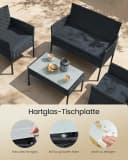 SONGMICS Gartenlounge-Set 4-tlg. Schwarz/Grau Bild 5