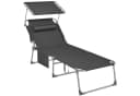 SONGMICS Gartenliege Klappbarer Liegestuhl 200x71x38cm Bild 2