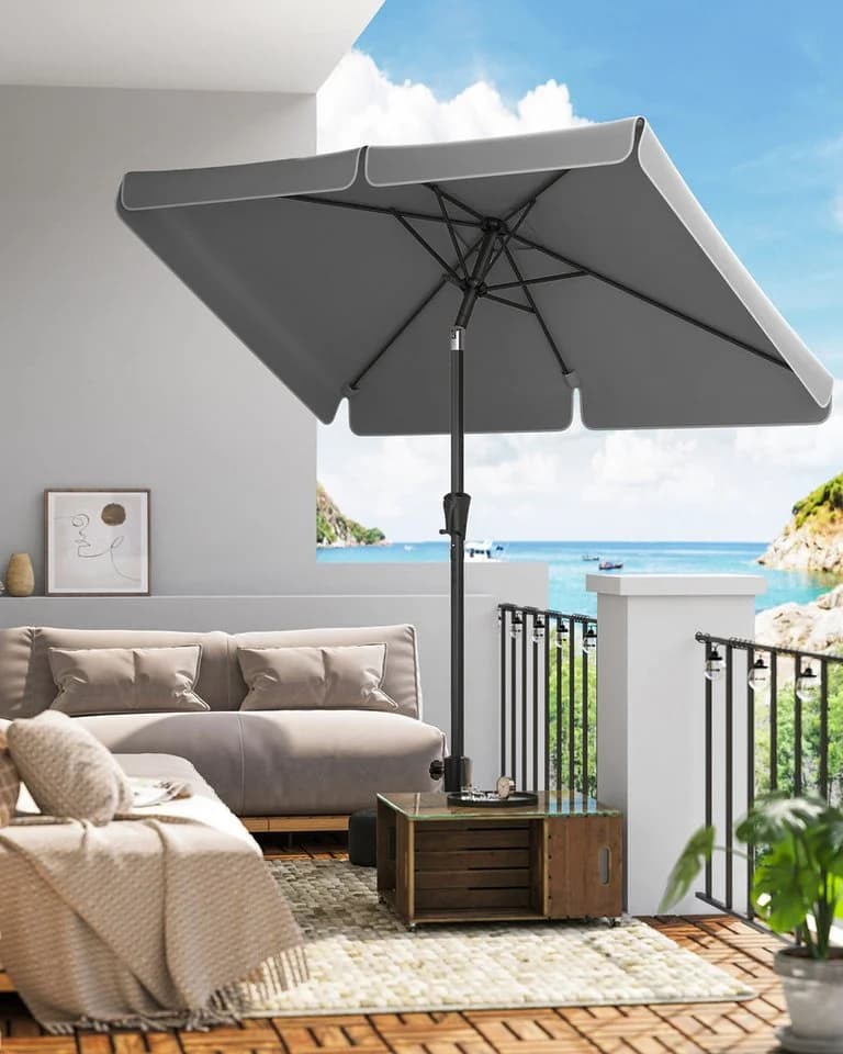 SONGMICS Sonnenschirm Balkon UPF 50+ Beidseitig Knickbar