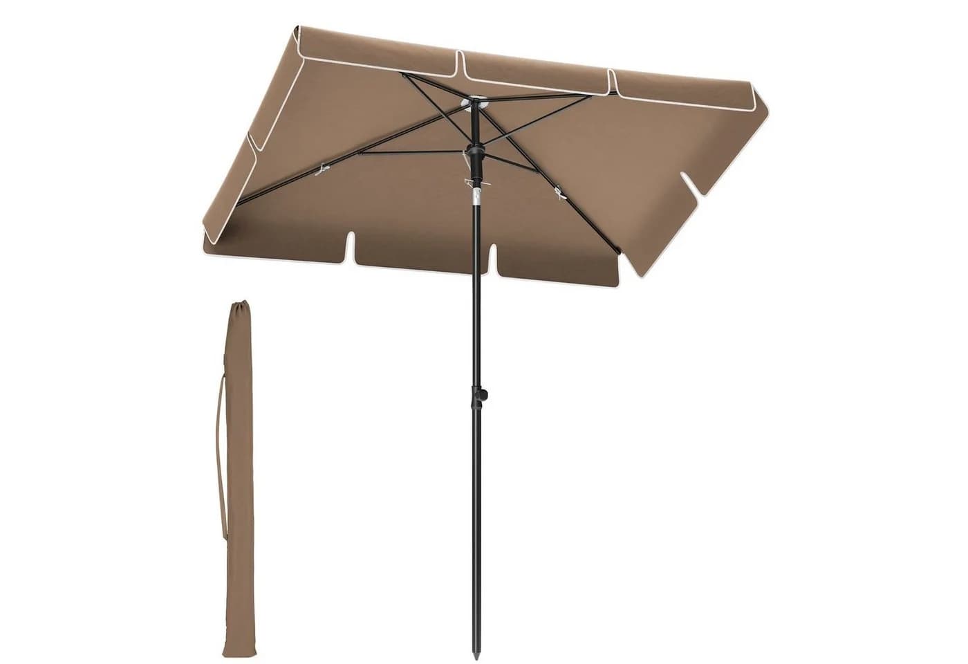 SONGMICS Sonnenschirm 200x125 cm UPF 50+ Balkonschirm