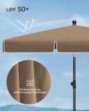 SONGMICS Sonnenschirm 200x125 cm UPF 50+ Balkonschirm Bild 5