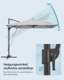SONGMICS Sonnenschirm 270x270 cm Ampelschirm UPF 50+ 360° Drehbar Bild 5