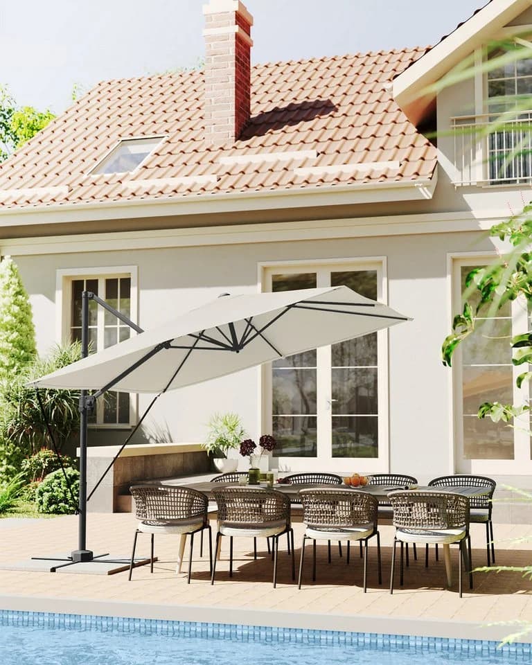 SONGMICS Sonnenschirm 270x270 cm UPF 50+ 360° drehbar