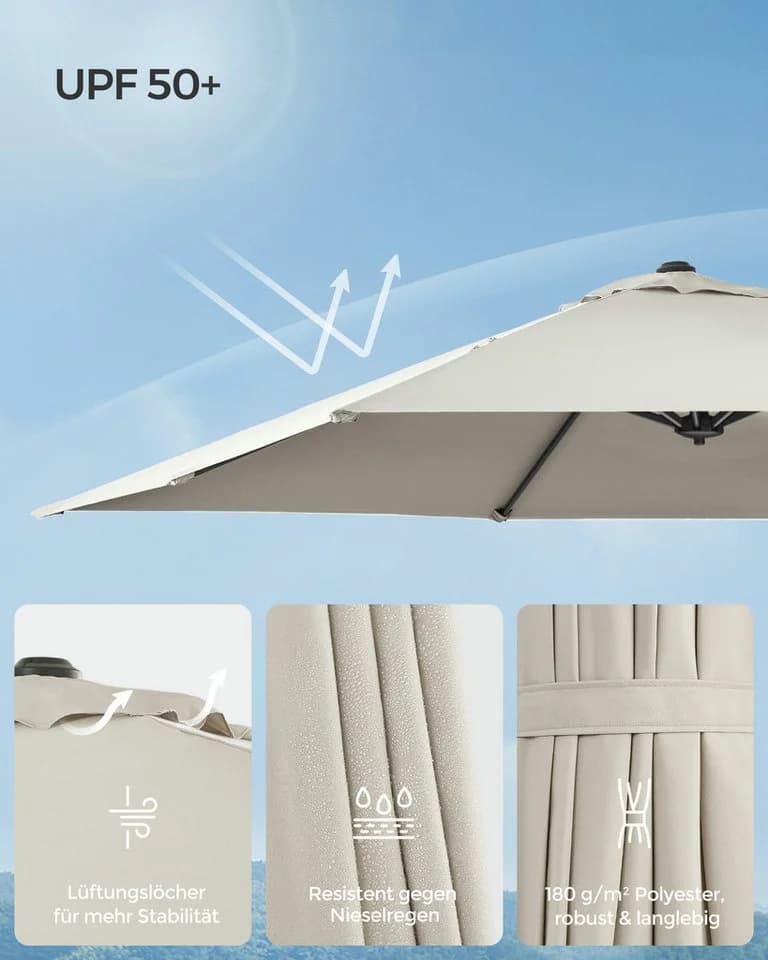 SONGMICS Sonnenschirm 270x270 cm UPF 50+ 360° drehbar - Bild 3