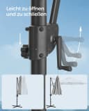 SONGMICS Sonnenschirm 300cm Ampelschirm mit 28 Solar-LED-Leuchten Bild 5