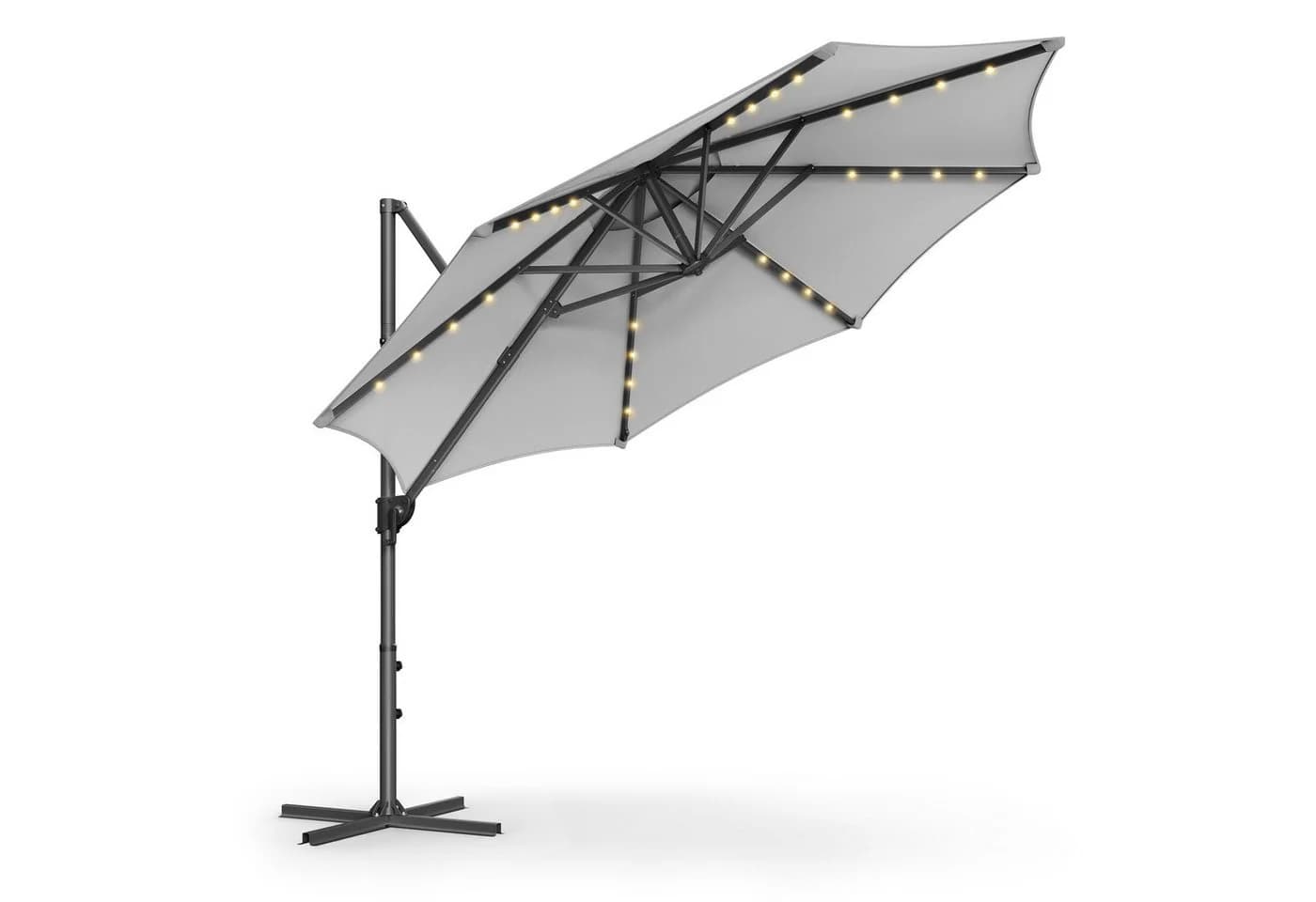 SONGMICS Sonnenschirm Ampelschirm Grau 300cm mit LED - Bild 2