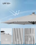 SONGMICS Sonnenschirm Ampelschirm Grau 300cm mit LED Bild 4