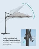 SONGMICS Sonnenschirm Ampelschirm Grau 300cm mit LED Bild 5