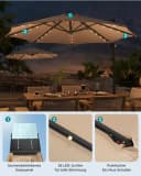 SONGMICS Sonnenschirm 300cm mit LED-Beleuchtung Bild 1