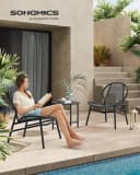 SONGMICS Gartenlounge-Set 3-tlg. 2 Stühle 1 Beistelltisch PE-Polyrattan Bild 1