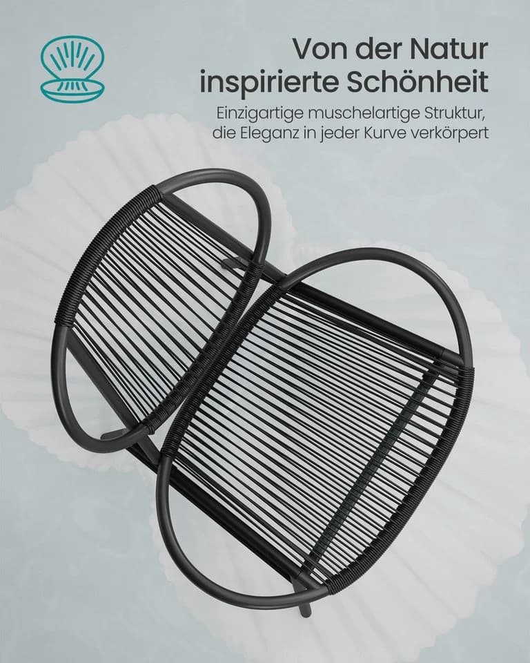 SONGMICS Gartenlounge-Set 3-tlg. 2 Stühle 1 Beistelltisch PE-Polyrattan - Bild 4