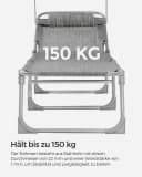 SONGMICS Gartenliege 2er Set Klappbar Grau Schwarz mit Kopfstütze Bild 5