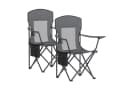 SONGMICS Campingstuhl 2er Set Klappstuhl Outdoor Angelstuhl Grau Bild 2