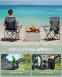 SONGMICS Campingstuhl 2er Set Klappstuhl Outdoor Angelstuhl Grau Bild 5