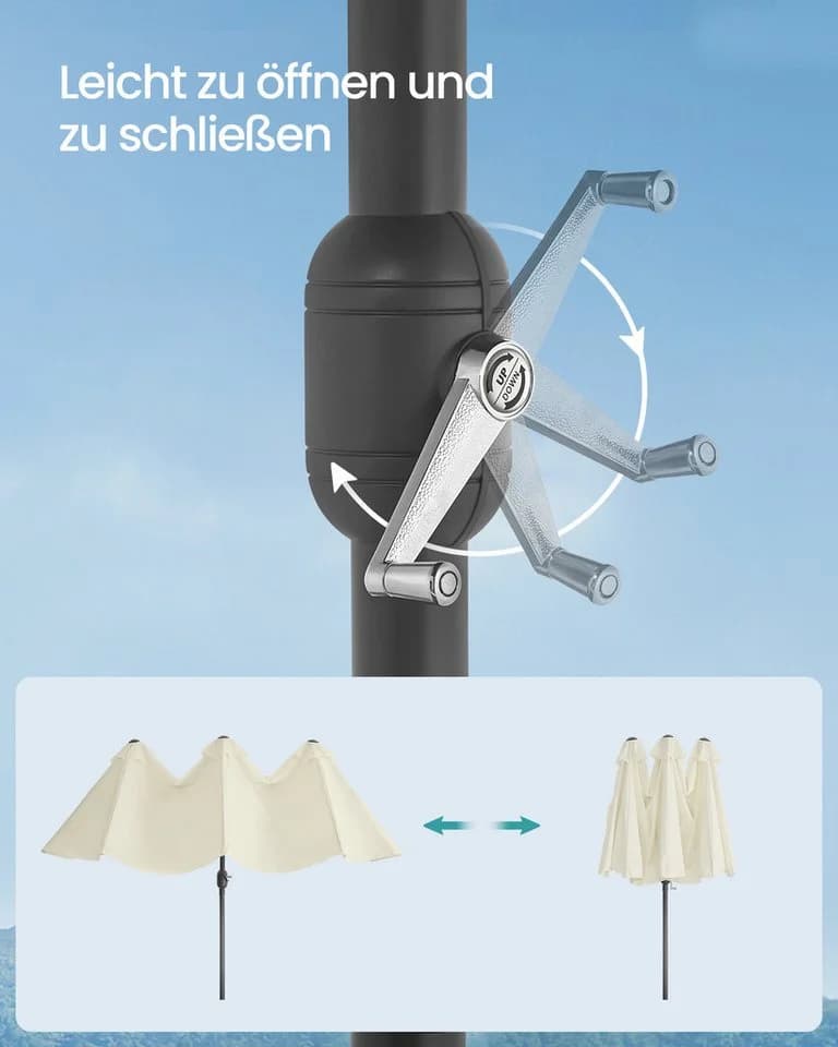 SONGMICS Sonnenschirm 394x200 cm UPF 50+ - Bild 4