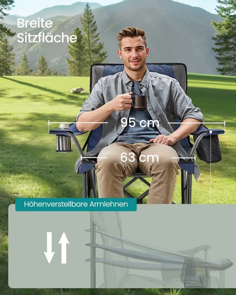 SONGMICS Campingstuhl Klappstuhl mit Getränkehalter und Polsterung - Bild 3
