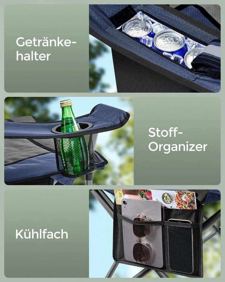 SONGMICS Campingstuhl Klappstuhl mit Getränkehalter und Polsterung - Bild 5
