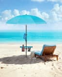 SONGMICS Sonnenschirm 160 cm Blau Strandschirm UPF 50+ Bild 1