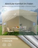 SONGMICS Pavillon 3m/6m x 3m mit Seitenwänden Beige/Grau Bild 4
