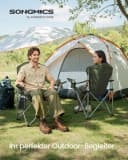 SONGMICS Faltbarer Outdoor-Stuhl Grün-Grau mit Getränkehalter Bild 1
