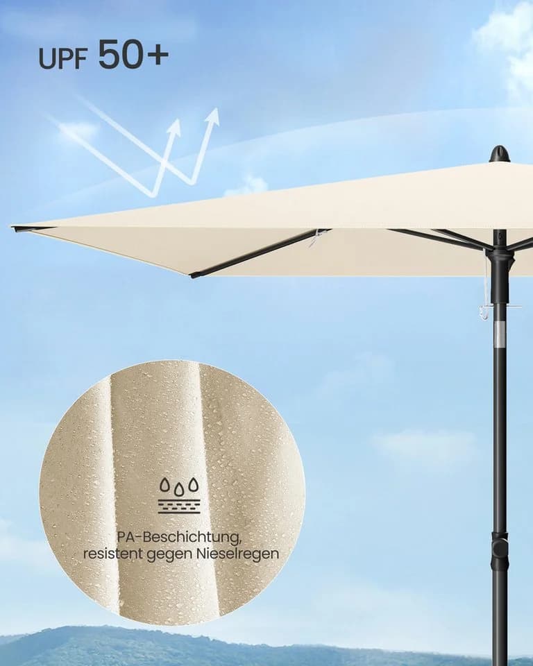 SONGMICS Sonnenschirm UPF 50+ Beige - Bild 4