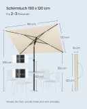 SONGMICS Sonnenschirm UPF 50+ Beige Bild 5