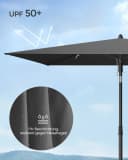 SONGMICS Sonnenschirm UPF 50+ Sonnenschutz knickbar ohne Ständer Bild 5