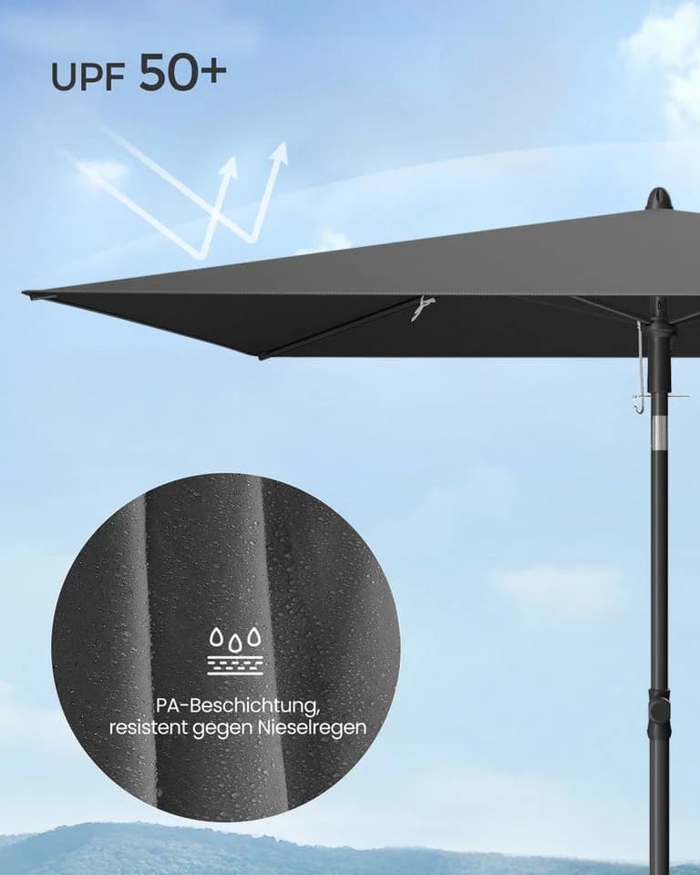 SONGMICS Sonnenschirm UPF 50+ Sonnenschutz knickbar ohne Ständer - Bild 5