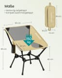 SONGMICS Campingstuhl Gartenstuhl Klappstuhl höhenverstellbar Braun Bild 5