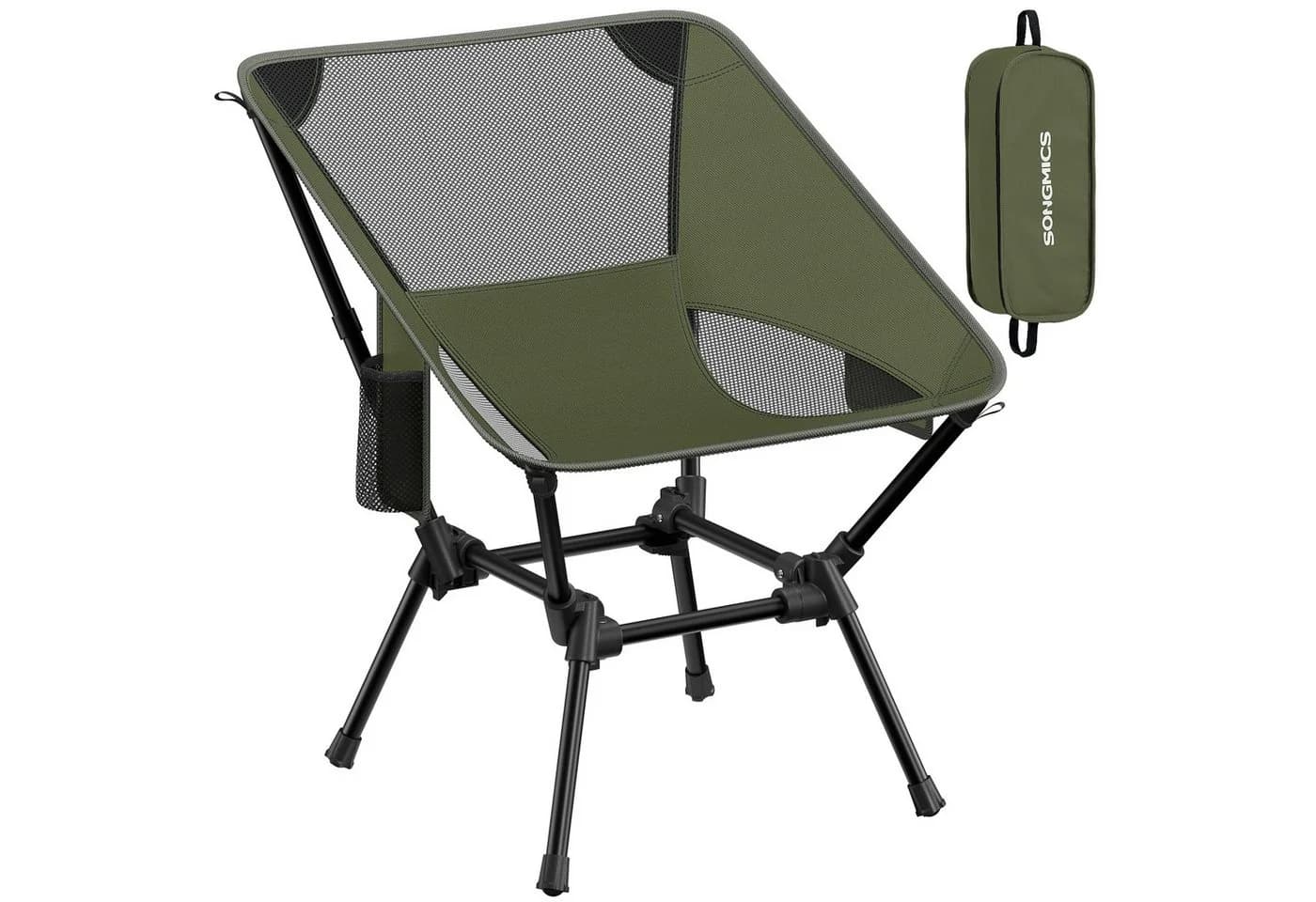 SONGMICS Campingstuhl höhenverstellbar Klappstuhl Grün mit 2 Taschen - Bild 2