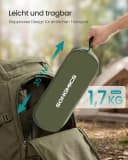 SONGMICS Campingstuhl höhenverstellbar Klappstuhl Grün mit 2 Taschen Bild 4