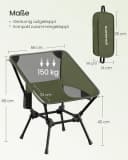 SONGMICS Campingstuhl höhenverstellbar Klappstuhl Grün mit 2 Taschen Bild 5