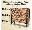 GarveeMore Brennholzregal Stahl Schwarz mit Schutzhülle Bild 4