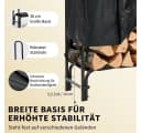 GarveeMore Brennholzregal Stahl Schwarz mit Schutzhülle Bild 5