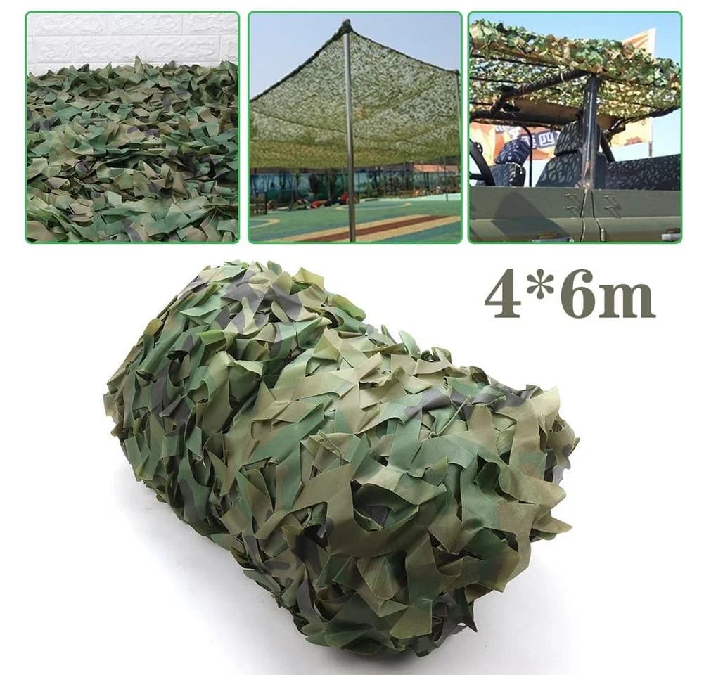 OSTWOLKE Sonnensegel 4x6M Tarnnetz Camouflage Netz Dekoration Sonnenschutz - Bild 2