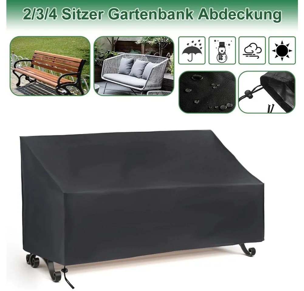 OSTWOLKE Gartenmöbel-Schutzhülle 2/3/4-Sitzer Gartenbank-Abdeckung Wasserdicht Winddicht Staubschutz - Bild 2