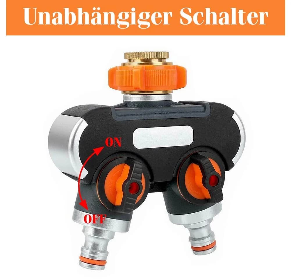 OSTWOLKE Bewässerungsventil 2/4Wege Wasserverteiler für 1/2" 3/4" Gartenschlauch Ventil