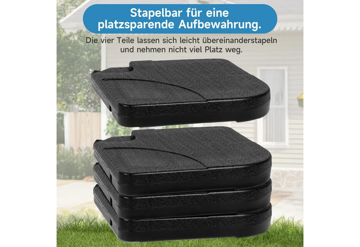OSTWOLKE Kunststoffschirmständer 4-teilig 60L / 80kg - Bild 5