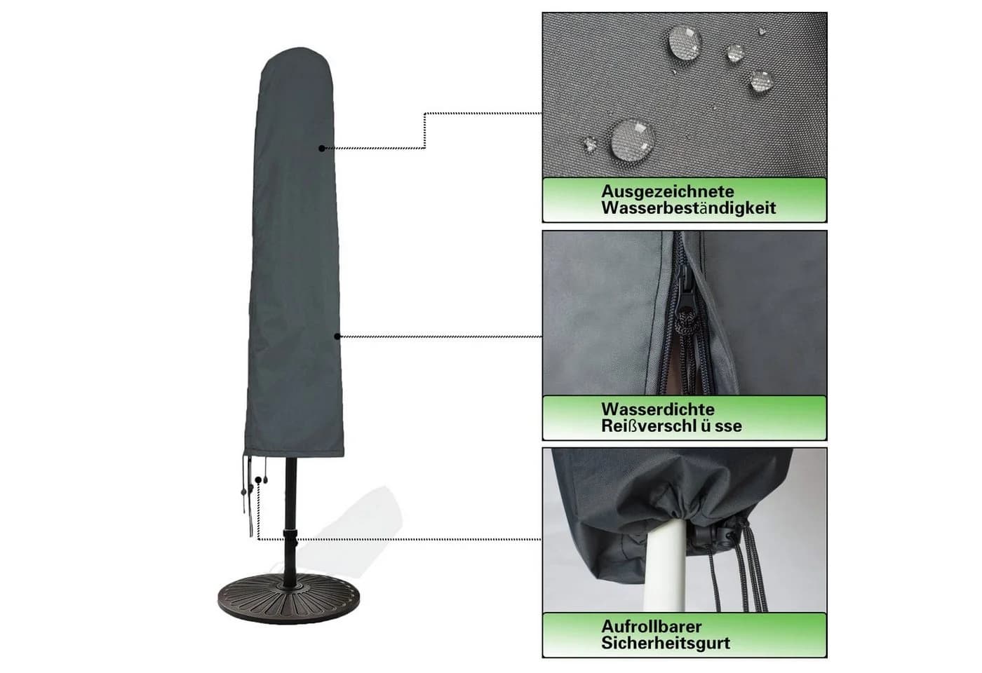 Hentex Sonnenschirm-Schutzhülle für Sonnenschirme