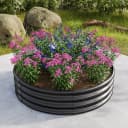 HOMERECOMMEND Hochbeet Blumenkasten Halbkreis Metall Schwarz (2 St) Bild 2