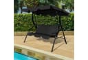 COSTWAY Hollywoodschaukel Gartenbank 3-Sitzer Schwarz mit Sonnendach Bild 1