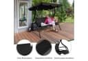 COSTWAY Hollywoodschaukel Gartenbank 3-Sitzer Schwarz mit Sonnendach Bild 5