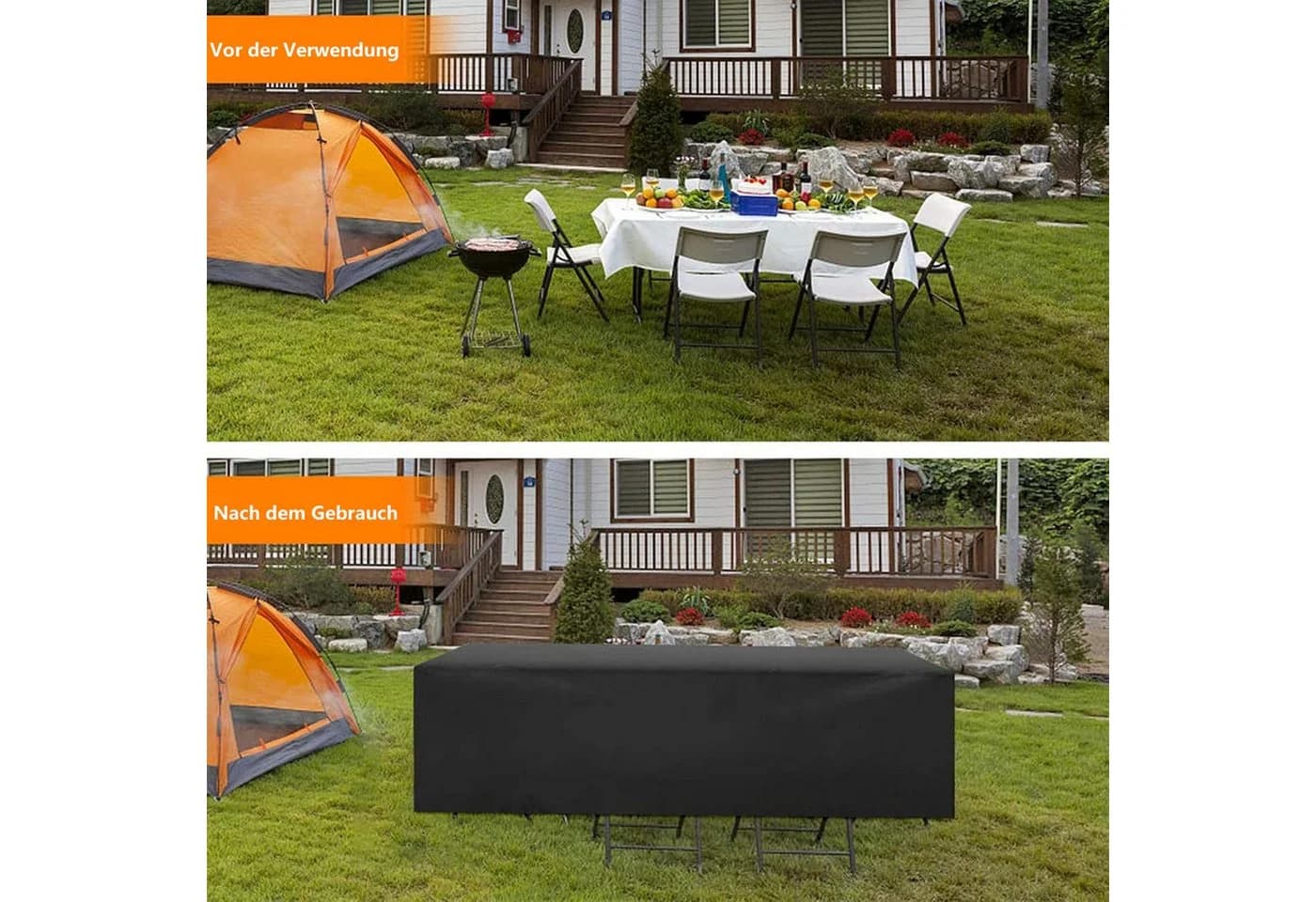 SinLaw Wasserdichte Schutzhülle für Gartentische Schwarz - Bild 5