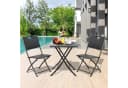 TLGREEN Balkonset Gartentisch- und Stuhlset 3-teilig Klappbar Grau Bild 1