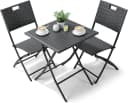TLGREEN Balkonset Gartentisch- und Stuhlset 3-teilig Klappbar Grau Bild 2