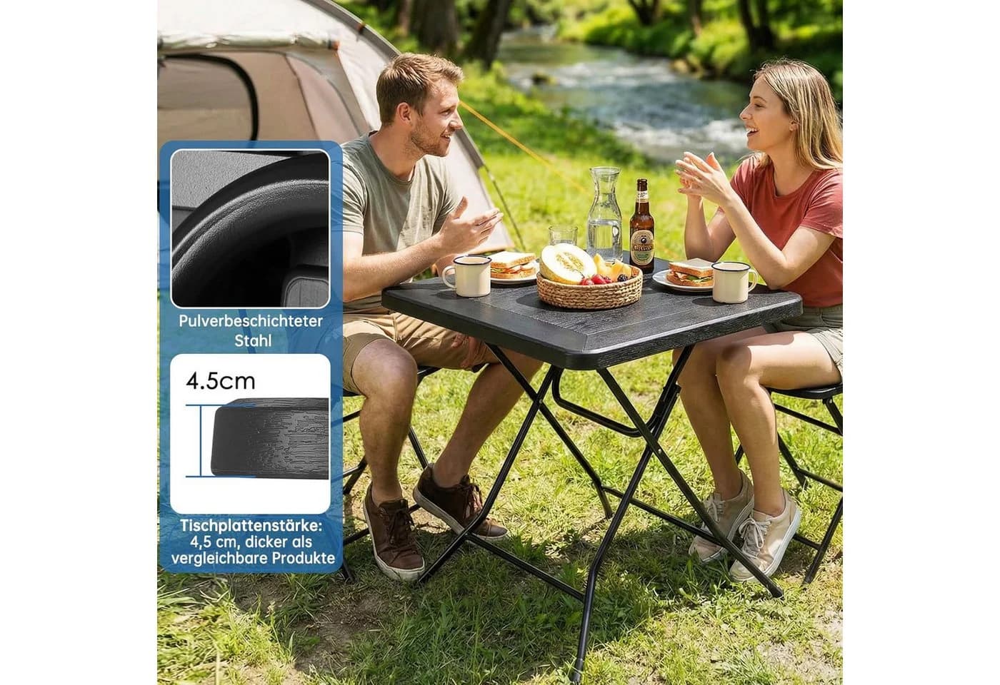 TLGREEN Gartentisch Buffettisch Klappbar Holz-Optik - Bild 5