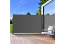 TLGREEN Seitenmarkise Aluminium-Eisen, Ausziehbar Seitenrollo Grau 350x160cm Bild 1