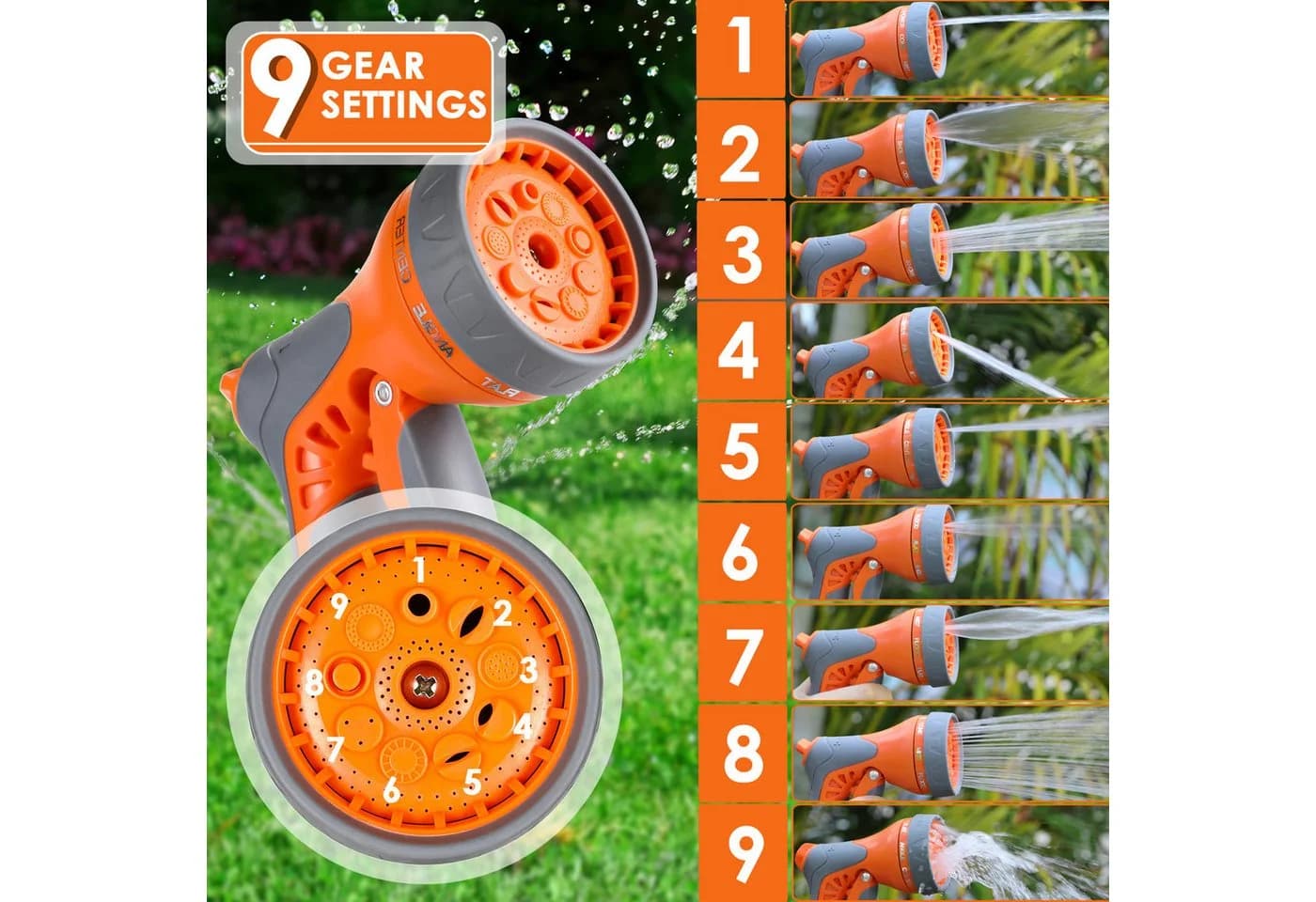 TLGREEN Gartenschlauchaufroller Grau Automatisch Aufrollen 180° Schwenkbar